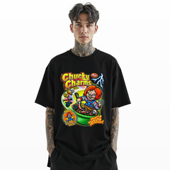 Chucky Charms Horror Cereal Parody T-Shirt – Funny Scary Movie Graphic Tee A101
