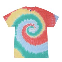 Multi-Color Rainbow New Tie Dye T-Shirts, Kids and Adult S to 5XL, Cotton 100%