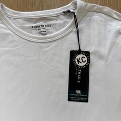 Kenneth Cole Men’s Lightweight Knit T Shirt Stretch Breathable Soft Cotton White