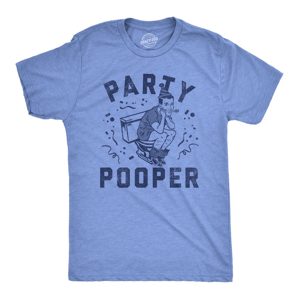 Mens Funny T Shirts Party Pooper Sarcastic Graphic Novelty Tee for Men