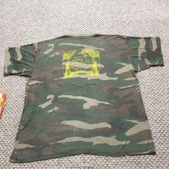 VIntage 80s Camo T-Shirt Mens XL Green Pocket Screen Printing Design Logo Cool