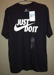 Nike Men’s Just Do It Tee Shirt Size M AR5006-011 Black T-Shirt
