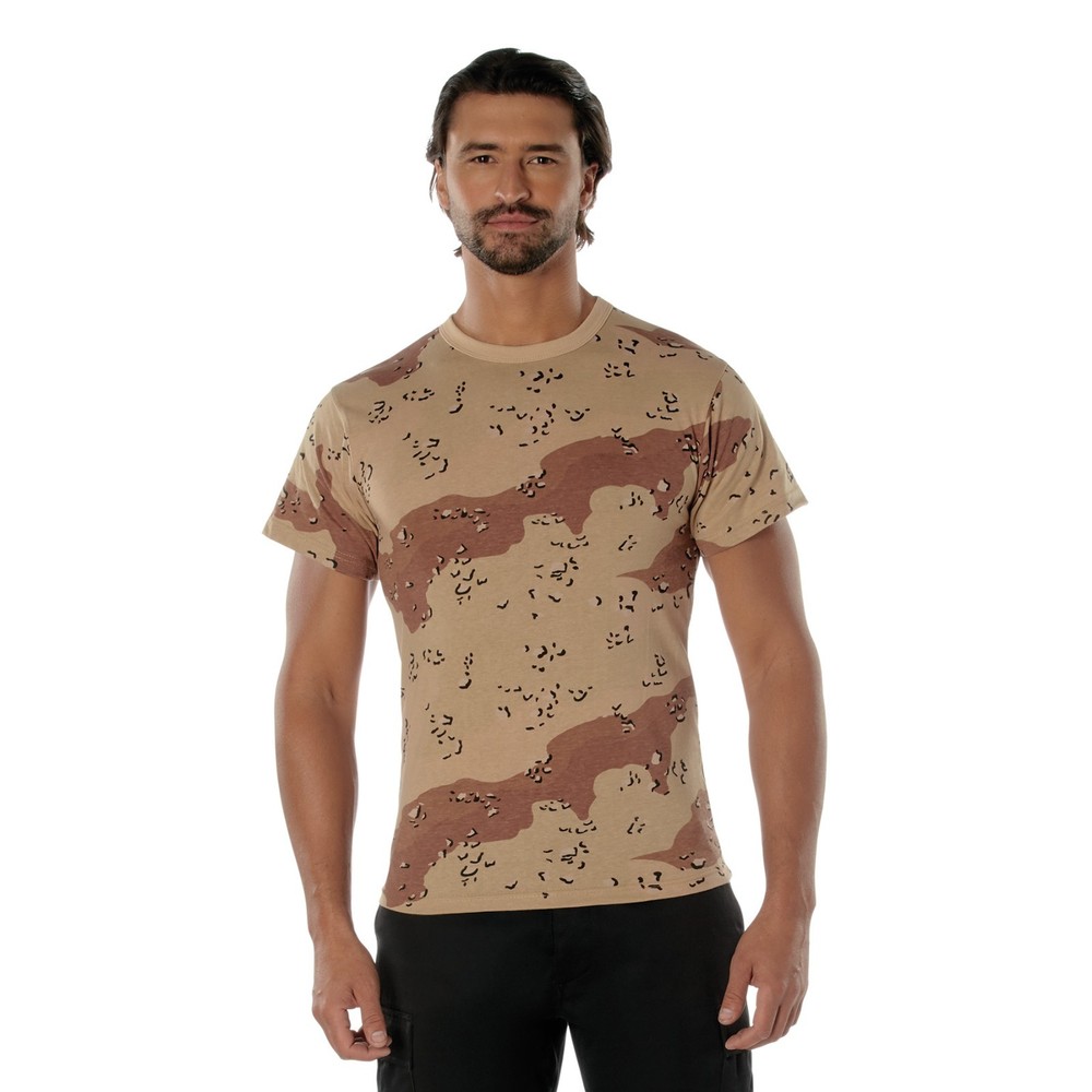 Rothco 6 Color Desert Camo T-Shirt Chocolate Chip Camo Cotton/Poly Tagless Shirt
