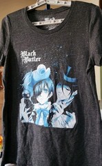 Sebastian Michaelis T-Shirt Black Butler Ciel Phantomhive Medium New D25 Nice