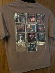 The Offspring – Light Brown Shirt Featuring Images Of First 10 LP Releases – XXS