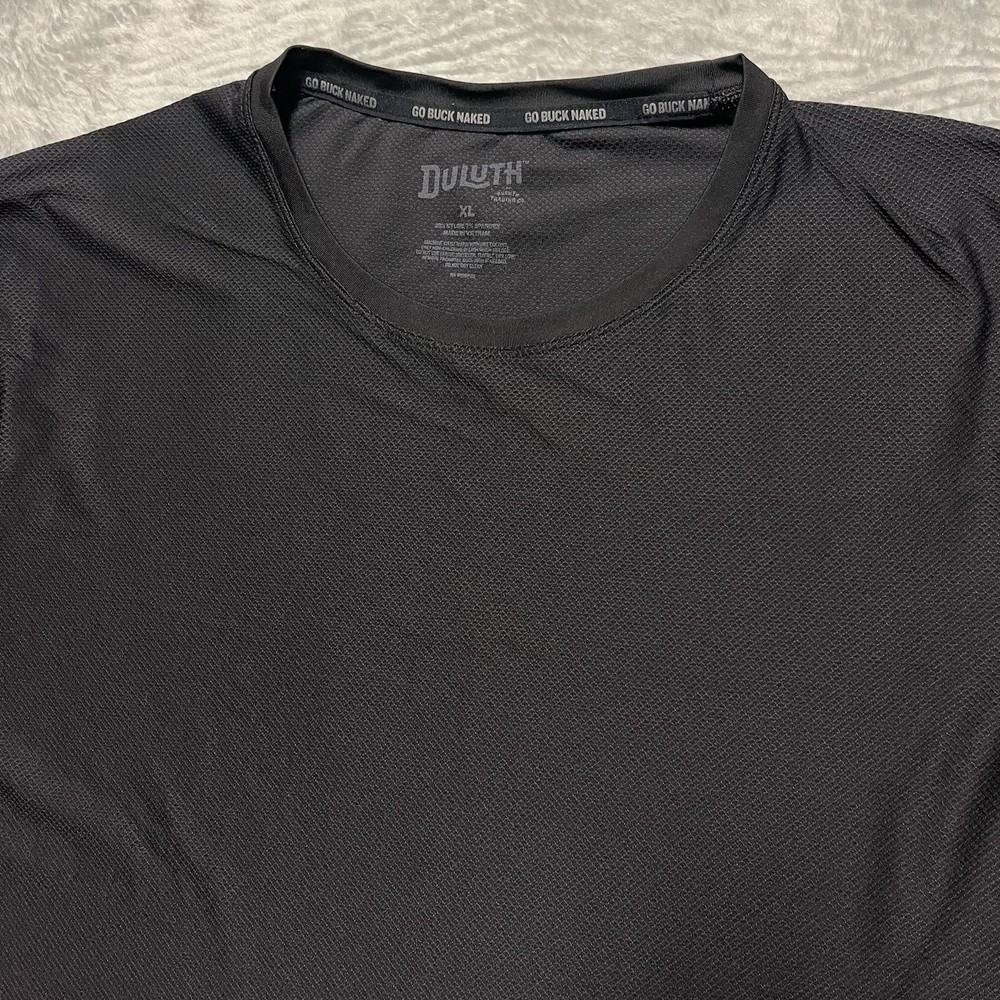 Duluth Undershirt Mens XL Black Go Buck Naked Performance Wicking Crew Neck