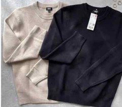 UNISEX Wear UNIQLO Machine-Washable Milano Ribbed Sweater Stretchy Knit