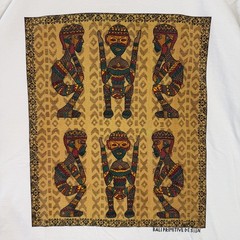 Vintage Art T Shirt Mens XL White Bali Primitive Native Hand Made Single Stitch