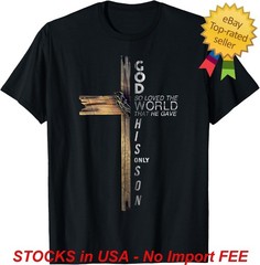 Son of God Jesus Christ Cross Christian John 3:16 T-Shirt S-4XL