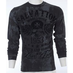 Archaic Affliction Men’s Men’s Thermal shirt BLACK TIDE Black Biker S-3XL