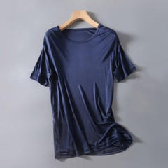 Men’s 50% Silk 50% Viscose T-Shirts Short Sleeve Crew Neck undershirt SS201