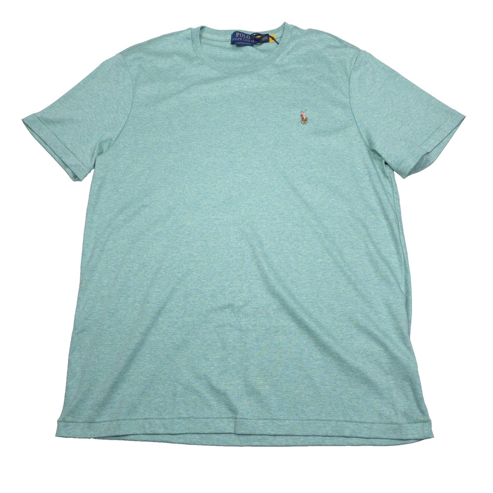 Polo Ralph Lauren Soft Cotton T-Shirt Mens 2XL XXL Custom Slim Celadon Heather