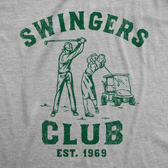 Mens Swingers Club Funny T Shirts Sarcastic Golfing Graphic Tee for Men