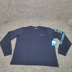 Columbia Shirt Mens Large Blue Teal Longsleeve Lightweight Cotton Outdoor 2692