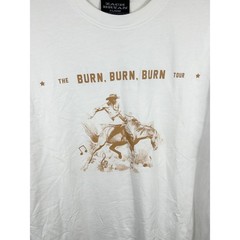 ZACH BRYAN 2023 Burn Tour T Shirt White XLarge Rodeo Cowboy Print Concert Merch