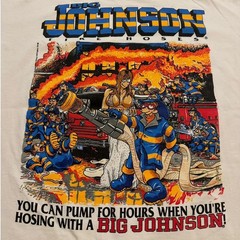 Big Johnson T Shirt White Humor Firefighter Remake Design Basic NH25166