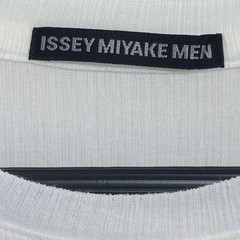 ISSEY MIYAKE Pleated Short Sleeve T-Shirt White Poly Cotton L Japan F/S