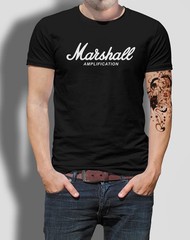 Marshall Amplification Logo T-Shirt Brit Pop, Rock Indie Music Guitar Top Tee
