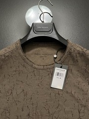 John Varvatos Luxury Shirt – Twine Brown – Raw Cut Edges – Crinkle – Vtg 2023