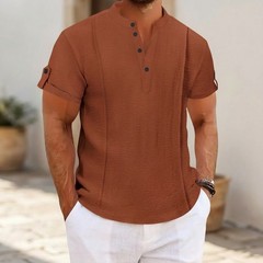 Comfortable And Casual Pleated Short-sleeve Polo Shirt