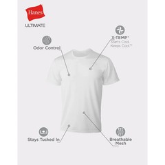 Hanes® Ultimate® Men’s 4-Pack X-Temp BREATHABLE Mesh V-neck Tee “TAGLESS® “