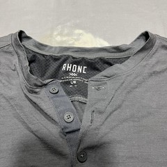 Rhone Shirt Mens Large Gray Merino Wool Long Sleeve Henley Performance Top