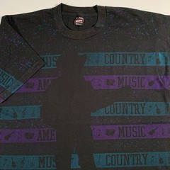 VTG 90s Country Music AOP All Over Print T-Shirt XL X-Large Garth Single Stitch