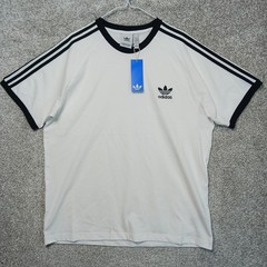 Adidas Shirt Mens XL White 3-Stripes Trefoil Originals Crew Neck Casual T-Shirt