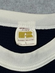 Vintage Russell Athletic Knit Ringer Tee Mens L Navy White BRENT 73 Jersey USA