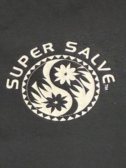Vintage 1990s Super Salve T-Shirt Mens XL Single-Stitch Natural Floral Ying Yang