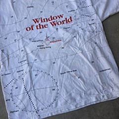 Vintage 90s China Window Of The World Map Tshirt Size XL White