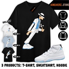Tee Shirt Matching AJ 11 Columbia Legend Blue Match Sneaker MJ Michael Jackson