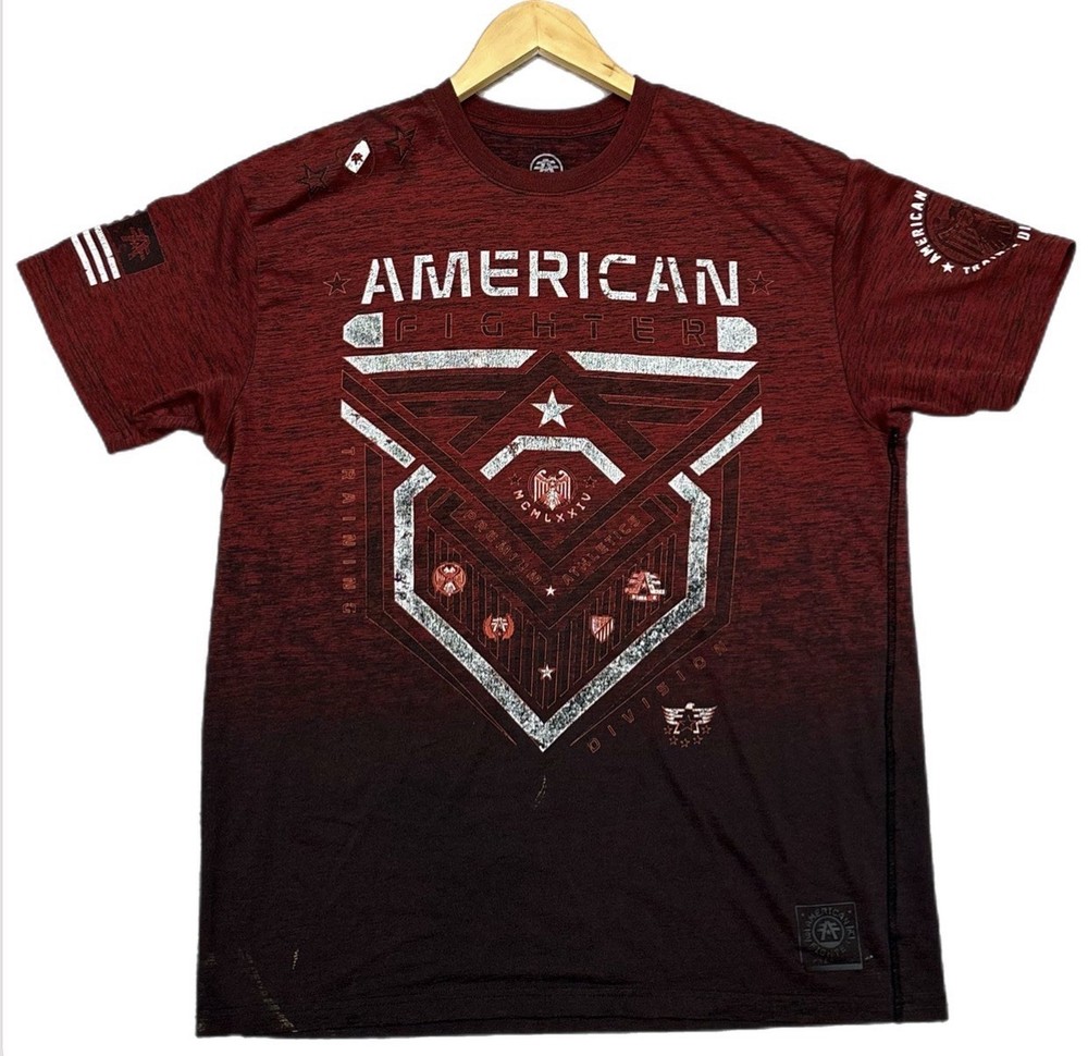 AMERICAN FIGHTER Men’s T-Shirt CRYSTAL RIVER Premium Athletic MMA Size 2XL AOP