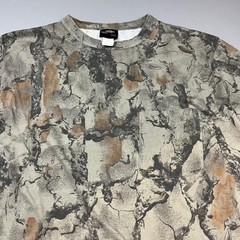VTG Natural Gear Pocket T-Shirt Mens XL Brown Tan Camo Bark Hunting Short Sleeve