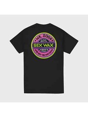 SEX WAX – Mens Fluoro T-Shirt – Black – Casual Short Sleeve Tee, All-Season, Fam