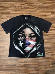 Mens Godspeed Masked national flag print Cotton Short sleeved T-shirt