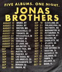 Jonas Brothers Concert T Shirt Five Albums One Night 2023 Black 2 Sided Size XL
