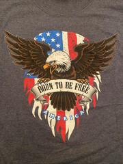 USA patriotic t shirt mens large Born To Be Free 4th Of July