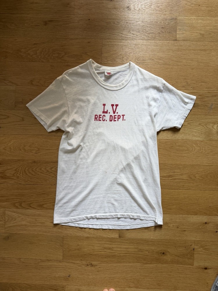 60s Hanes LV Rec Department reinforced neck true vintage T-shirt size M white