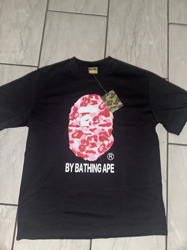 A Bathing Ape BAPE Men’s Black Graphic Logo Crew Neck T-Shirt Size XL