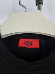 424 Black Graphic T-Shirt Mens Size M Red Box Logo Streetwear Designer Tee