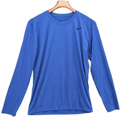 Nike Legend 2.0 T Shirt Mens Blue Long Sleeve Dri Fit Crewneck Pullover Tee Sz M