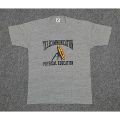 Vintage 80s Tech Nerd Mens Medium Tri Blend Shirt Telecommunication Graphic