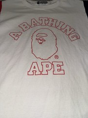 BAPE FW19 College Mix Color Tee Size Medium