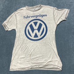 Volkswagen T Shirt Mens Large Gray Fahrvergnügen Graphic Logo Casual Crew Neck