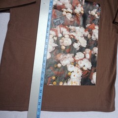 Garment Dye Woman’s Brown T-shirt Floral Art to Wear Thick Fabric No Size Fits M
