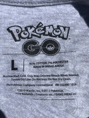 Pokémon GO Fest 2019 Gray Graphic Logo T-Shirt Unisex Crew Neck L