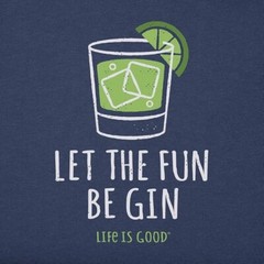 2XL NWT Men’s Life Is Good Let The Fun Be Gin Begin Drink Dk Blue SS Crusher Tee