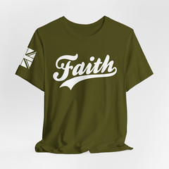 Faith T-Shirt, Personalised Name tshirt, Customise Your Name on Right sleeve tee