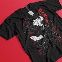 Anime Black Butler Sebastian Michaelis Graphic Black T-Shirt All Size
